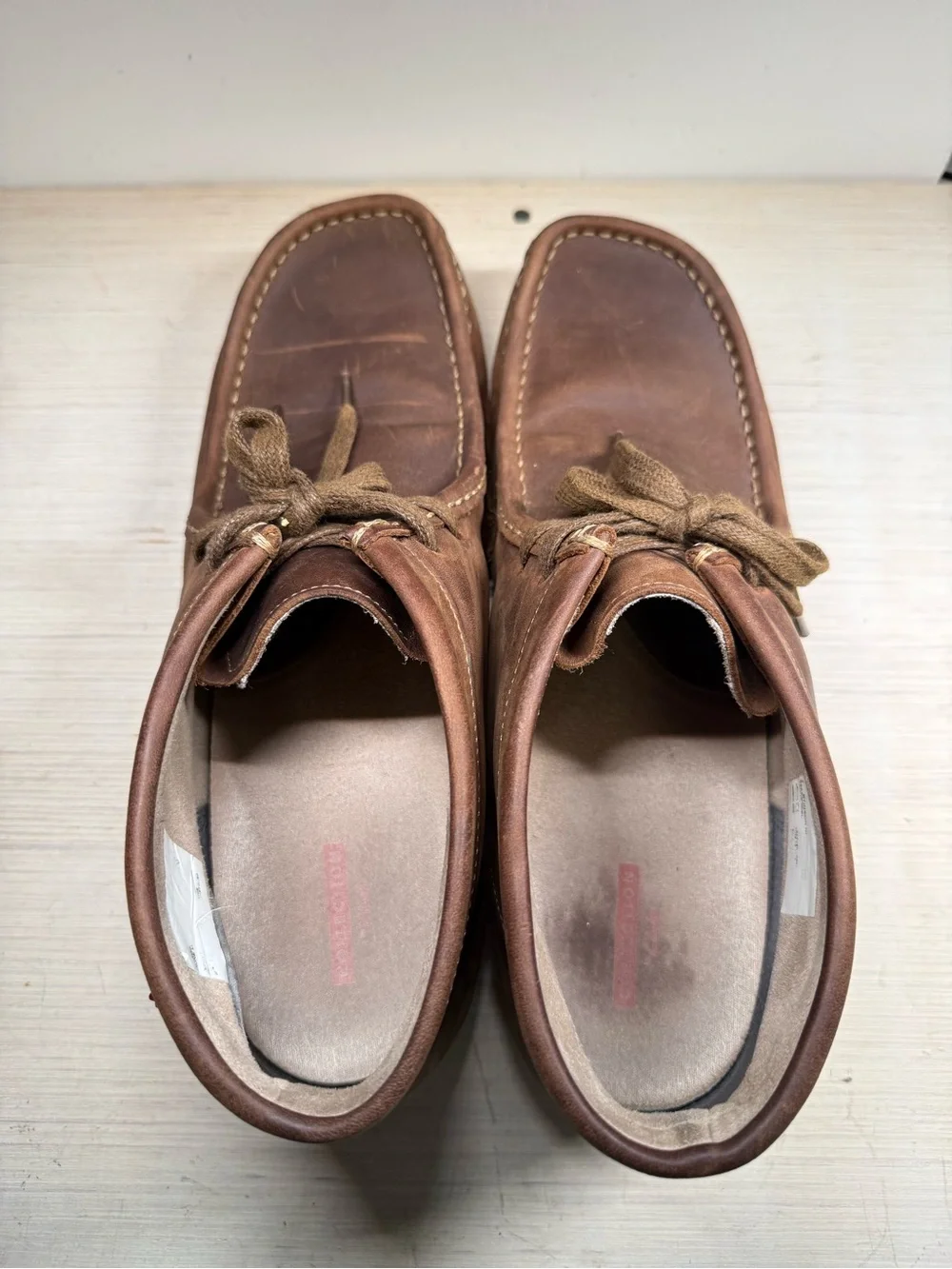 Clarks Stinson Hi Beeswax Leather Chukka Boots Men’s US 13 Moc Toe Crepe Sole